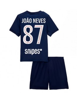 Paris Saint-Germain Joao Neves #87 Dječji Domaci Dres kompleti 2025-26 Kratak Rukavima (+ kratke hlače)
